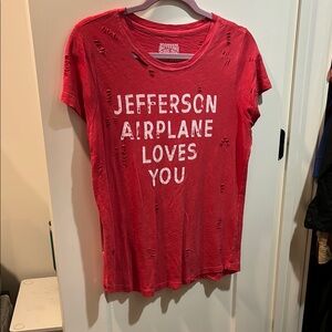 Red Distressed Women's Top